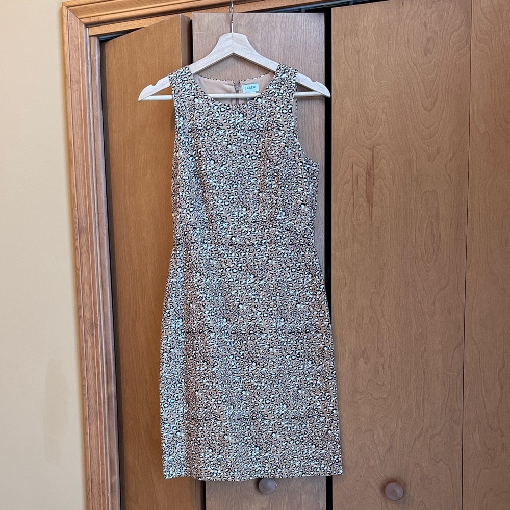 J. Crew Factory Sleeveless Midi Dress in Black, White, and Brown